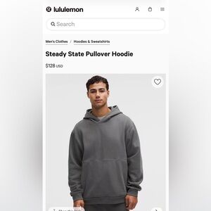 Lululemon Athletica Steady State Charcoal Hoodie